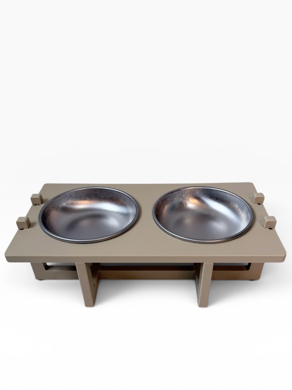 Basis Pet Double Bowl Cat or Small Dog Raised Feeder Set
